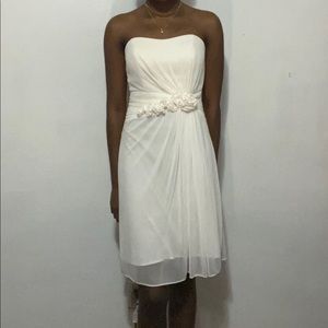 Ivory Knee-length Formal Chiffon Dress